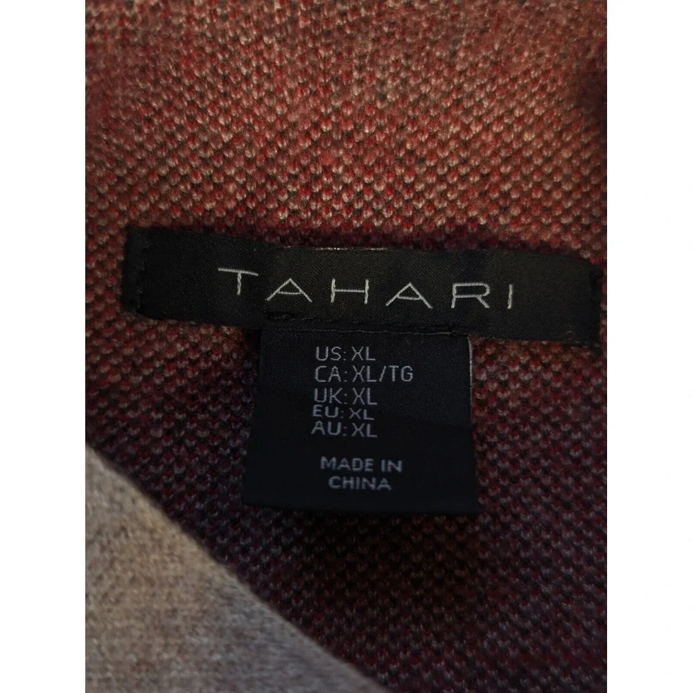 Tahari Brown Plaid Turtleneck Sweater XL Long‎ Sleeve Pullover - Picture 8 of 10